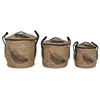 Basket set Home ESPRIT Black Natural Boho 42 x 42 x 50 cm (3 Pieces)