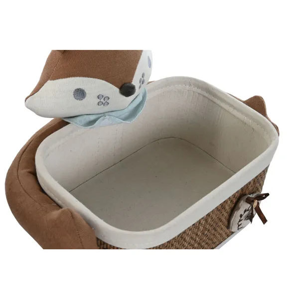 Basket set Home ESPRIT Blue Brown 43 x 33 x 32,5 cm (2 Pieces)