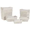 Laundry basket Home ESPRIT White Natural Metal Shabby Chic 42 x 32 x 51 cm 5 Pieces