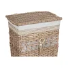 Laundry basket Home ESPRIT Beige Natural wicker Shabby Chic 47 x 35 x 55 cm 5 Pieces