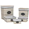 Laundry basket Home ESPRIT White Brown Black Grey Natural wicker Shabby Chic 47 x 35 x 55 cm 5 Pieces