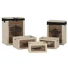 Laundry basket Home ESPRIT Black Natural Wood 40 x 30 x 56 cm 5 Pieces