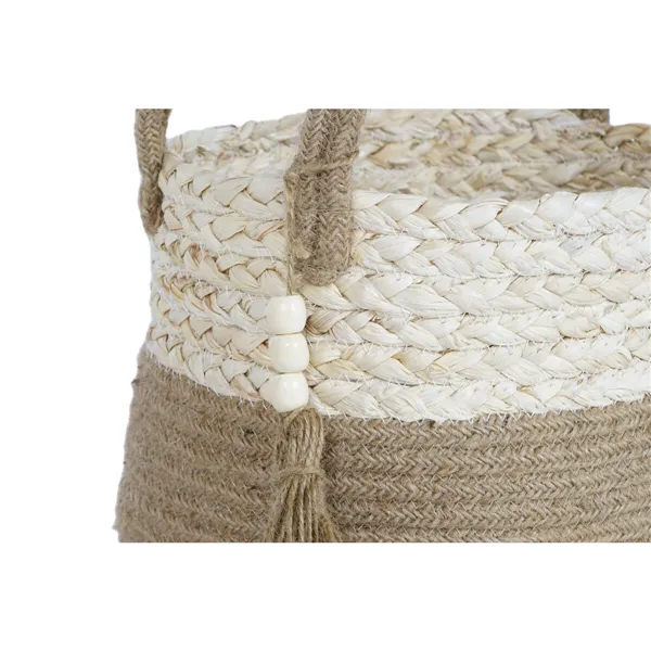 Basket set Home ESPRIT Natural Light brown Jute Modern 41 x 30 x 33 cm (3 Pieces)