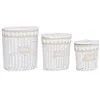 Laundry basket Home ESPRIT White Beige wicker 49 x 36 x 55 cm 3 Pieces