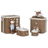 Laundry basket Home ESPRIT Blue Brown Natural Children's 44 x 44 x 45 cm 4 Pieces