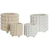 Set of Planters Home ESPRIT White Beige Ceramic 16 x 16 x 16 cm (2 Units)