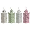 Lantern Home ESPRIT White Green Pink Iron Oriental 10 x 10 x 30 cm (4 Units)