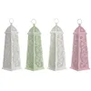 Lantern Home ESPRIT White Green Pink Metal Aluminium Shabby Chic 13 x 13 x 43 cm (4 Units)