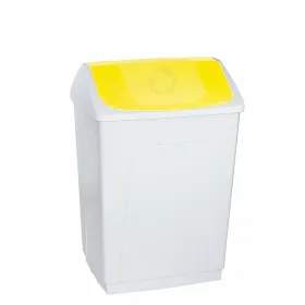 Rubbish bin Denox White Yellow 55 L