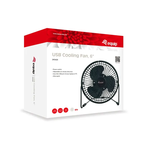 Stalinis ventiliatorius Equip Juoda 6"