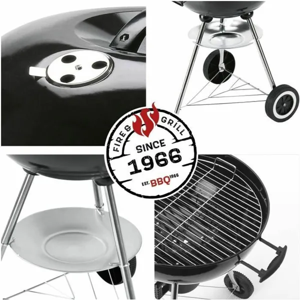 Coal Barbecue with Cover and Wheels Landmann Black 49 x 45 x 73 cm