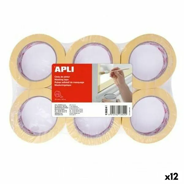 Лента для маскировки Apli Жёлтый 25 mm x 45 m 6 Предметы (12 штук)
