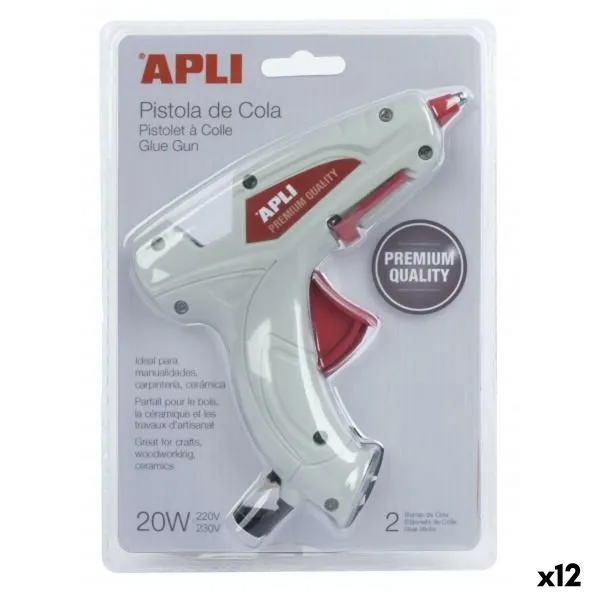 Karstās kausēšanas pistole Apli Balts 20 W (12 gb.)