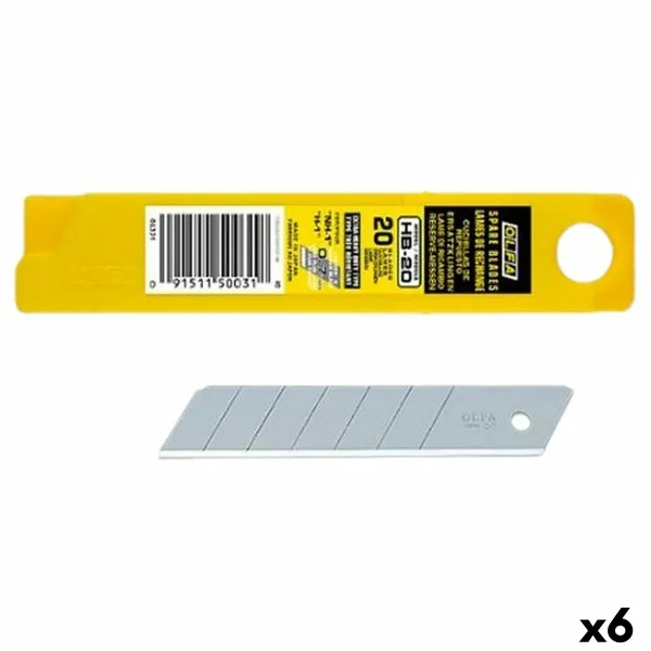 Lõiketera Olfa 10 x 2,5 cm (6 Ühikut)
