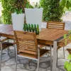 Обеденный стол Norah 220 x 100 x 74 cm Деревянный Нержавеющая сталь