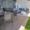 Valgomojo stalas Stella 90 x 90 x 75 cm Pilka Aliuminis