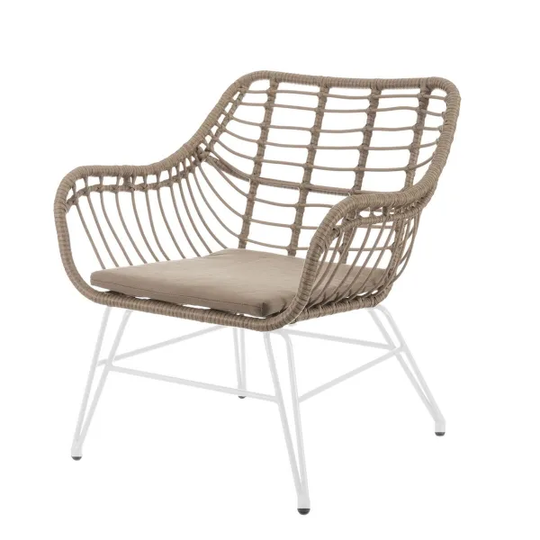 Садовое кресло Ariki 65 x 62 x 76 cm синтетический ротанг Сталь Белый