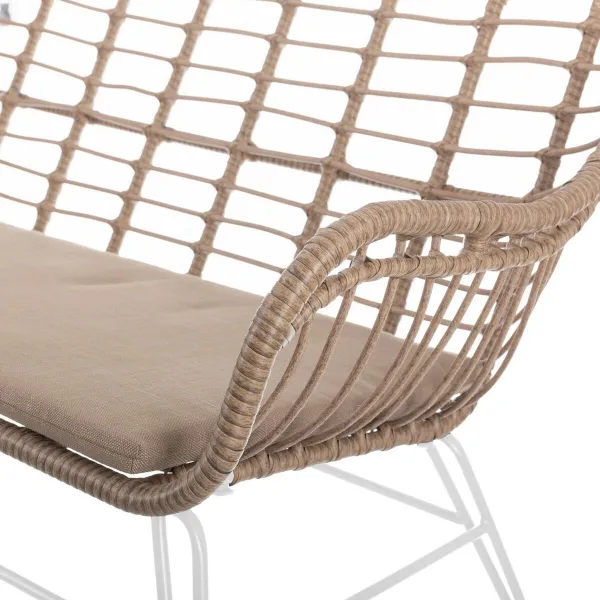 Садовое кресло Ariki 121 x 62 x 76 cm синтетический ротанг Сталь Белый