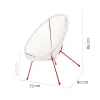Sodo sofa Acapulco 73 x 80 x 85 cm Raudona Balta Rotangas