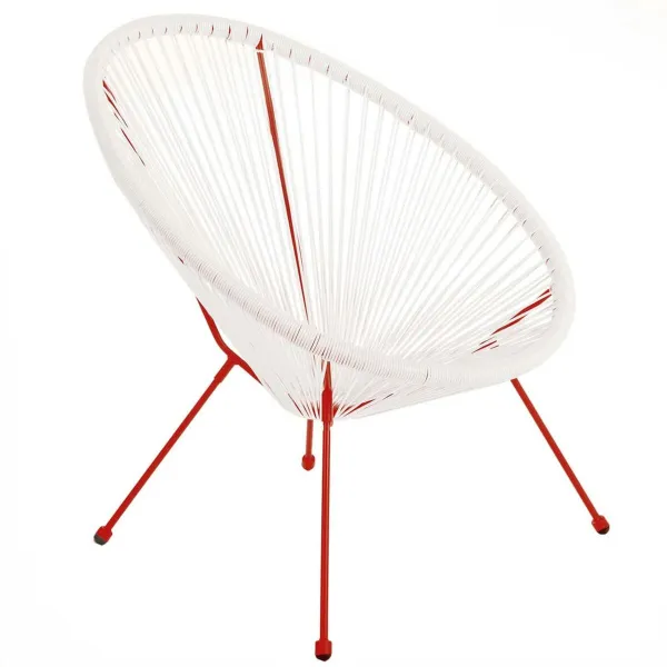 Dārza dīvāns Acapulco 73 x 80 x 85 cm Sarkans Balts Rotangpalma