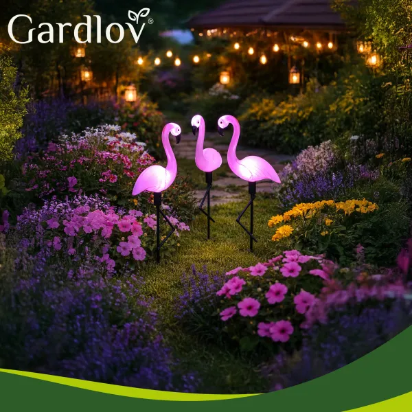 Солнечный садовый светильник - фламинго Gardlov 21151