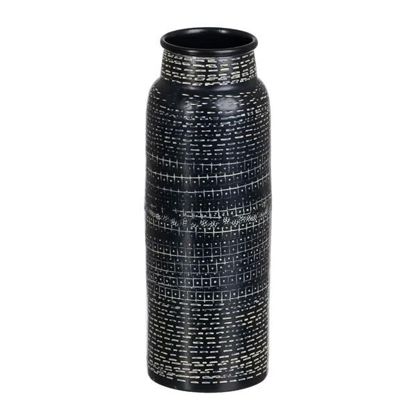 Vase Black Aluminium 9 x 9 x 25,5 cm