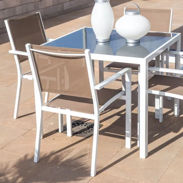 Sodo krėslas Thais 55,2 x 60,4 x 86 cm Rusva Aliuminis Balta