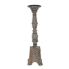 Candle Holder White Natural Iron Mango wood 18 x 18 x 53,3 cm