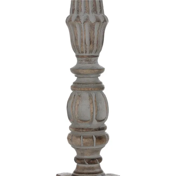 Candle Holder White Natural Iron Mango wood 18 x 18 x 53,3 cm