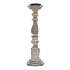 Candle Holder White Natural Iron Mango wood 14 x 14 x 45,72 cm