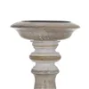 Candle Holder White Natural Iron Mango wood 14 x 14 x 38 cm