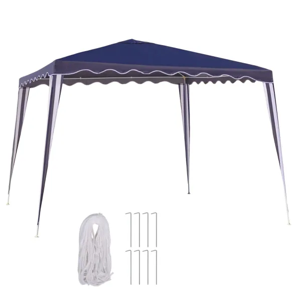 Pergola Gazebo Polyesteri Teräs 300 x 300 x 245 cm
