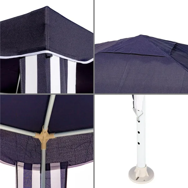 Pergola Gazebo Polyesteri Teräs 300 x 300 x 245 cm