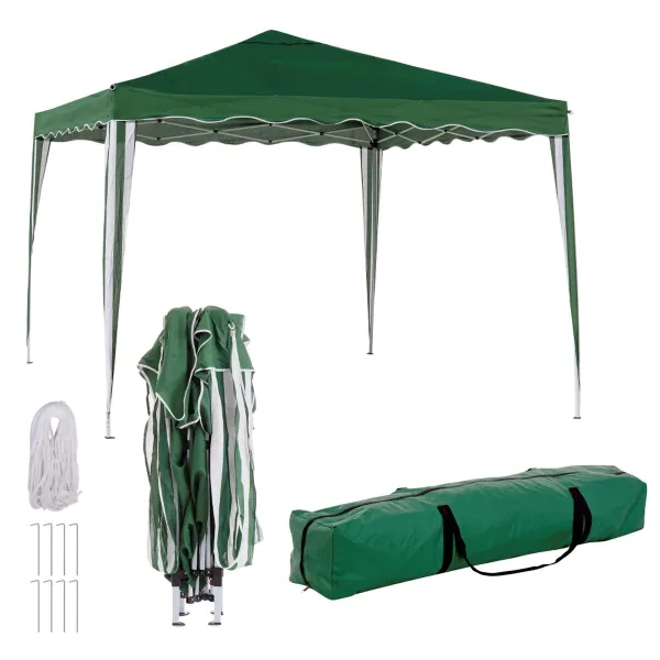 Pergola Gazebo Polyesteri Teräs 300 x 300 x 250 cm