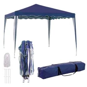 Pavėsinė pergola Gazebo Plienas 300 x 300 x 250 cm Mėlyna