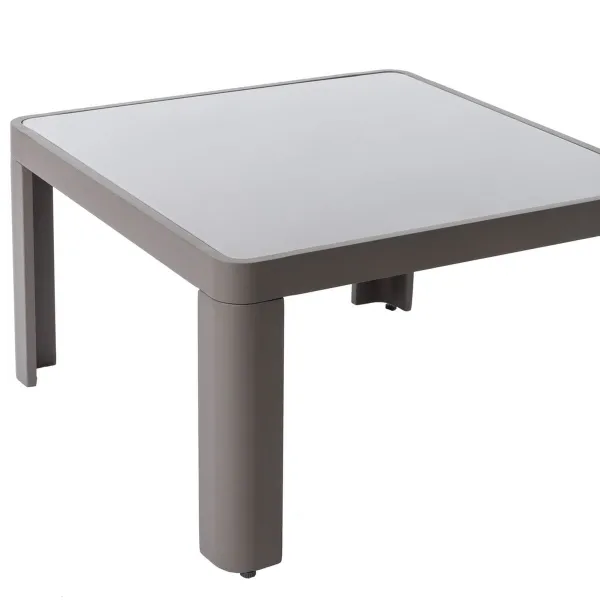 Вспомогательный стол Stella Серый Алюминий Каленое стекло 70 x 70 x 40 cm
