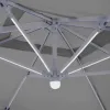 Skėtis nuo saulės Tiber Balta Šviesiai pilka Aliuminis 300 x 300 x 250 cm LED