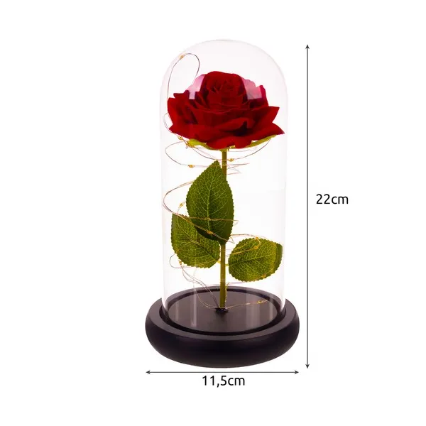 Rose in glass - luminous Malatec 21619