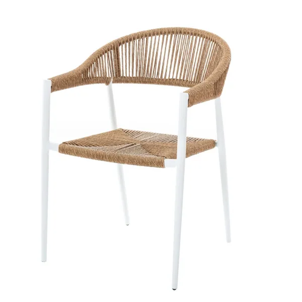 Sodo krėslas Neska Balta Aliuminis sintetinis rotangas 56 x 59,5 x 81 cm