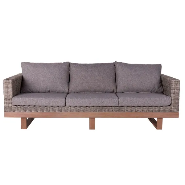 Sodo sofa Patsy Pilka Aliuminis Rotangas Akacija 220 x 89 x 64,50 cm