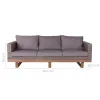 Garden sofa Patsy Grey Aluminium Rattan Acacia 220 x 89 x 64,50 cm