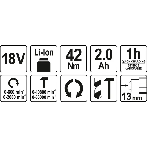 Drill drivers Yato YT-82796 42 Nm