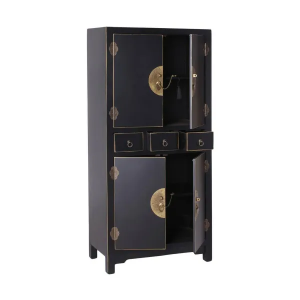 Indauja ORIENTE Juoda Auksinis Medžio Geležis Medžio MDF 63 x 33 x 131 cm