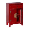 Ночной столик ORIENTE Красный Железо Деревянный MDF 45 x 26 x 69 cm