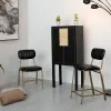 Табурет 42 x 49 x 88 cm Чёрный Позолоченный Металл Полиуретан