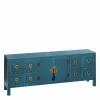 TV furniture ORIENTE 130 x 24 x 50,5 cm Blue MDF Wood