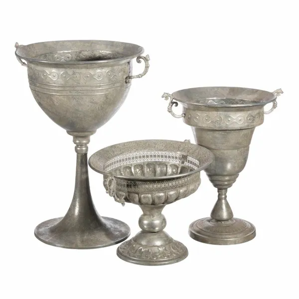 Vāze 52 x 42,5 x 60 cm Metāls Sudrabs