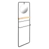 Coat rack 56,9 x 15 x 171,9 cm Natural Black Metal Wood industrial