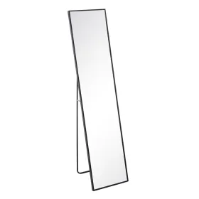 Laisvai stovintis veidrodis Juoda Aliuminis Stiklas 35 x 2,5 x 151 cm