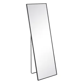 Laisvai stovintis veidrodis Juoda Aliuminis Stiklas 50 x 2,5 x 160 cm